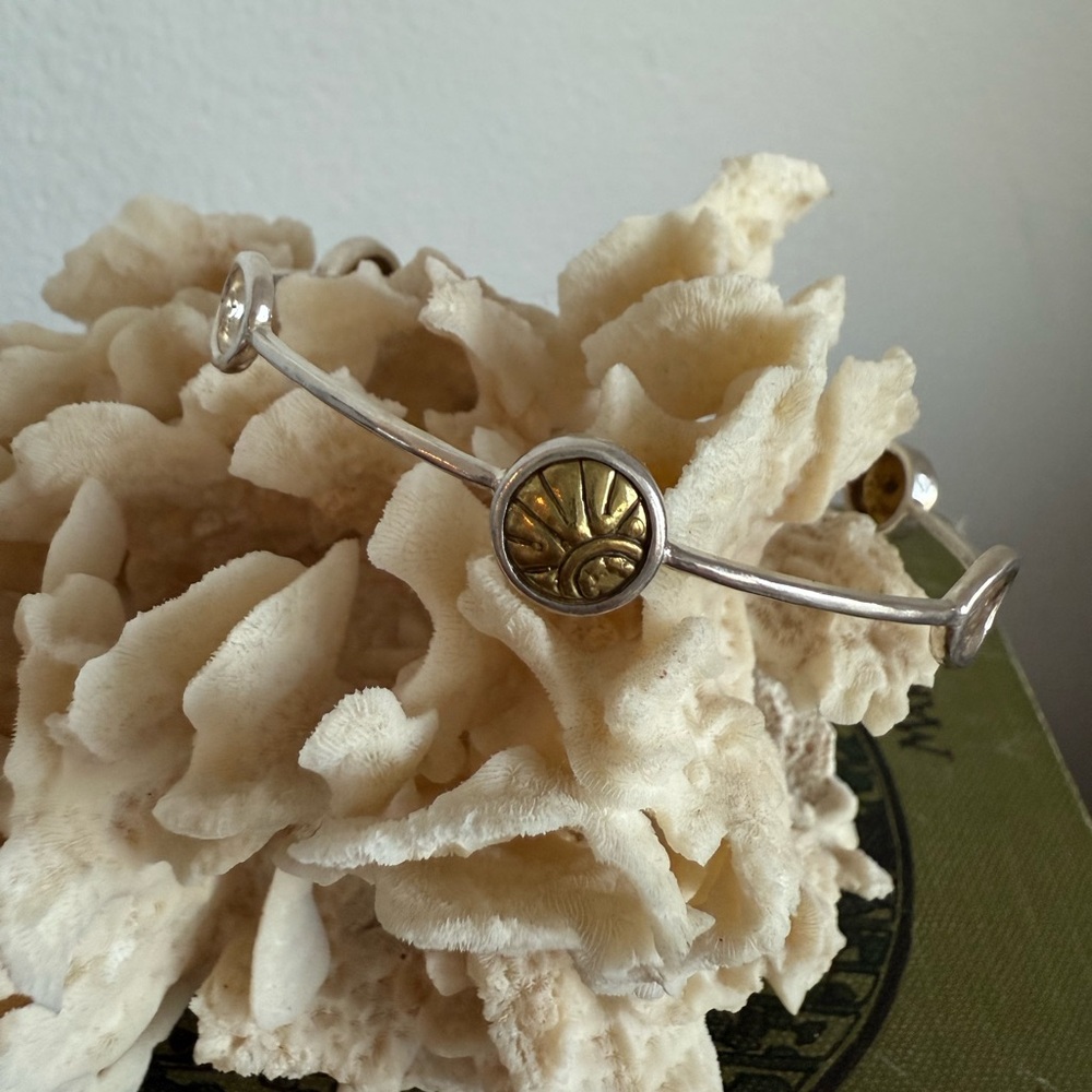 Silpada Sterling Silver and Brass Charm Bangle Bracelet - Picture 6 of 9